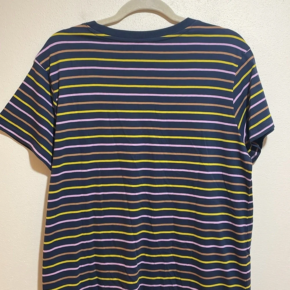 SOLD Pact Softspun Tee T-Shirt Dress Short Sleeve Casual Multicolor Stripe Large - Picture 11 of 14